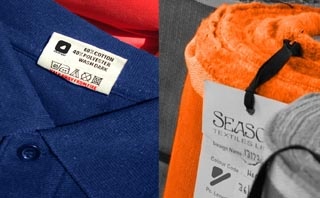 etiquetas têxteis para daltónicos