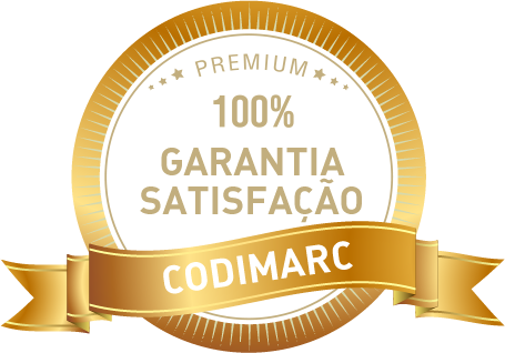 Badge Codimarc 100% garantia de satisfação